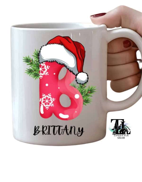 Custom Initial Christmas Mug