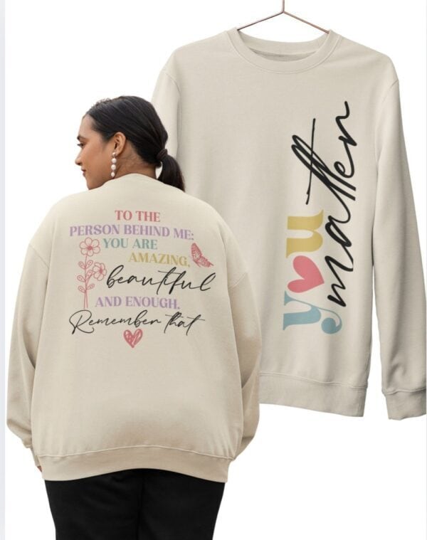 You Matter Pastel Aesthetic| Gildan Crewneck| Sand
