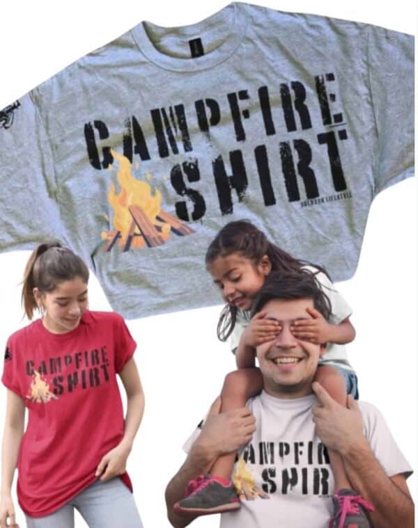 Campfire Shirt| Gold Soft Touch Jersey Tee| Adult - Image 4
