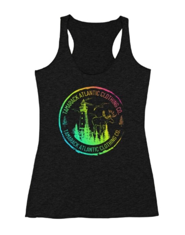 Atlantic Colormix Logo| Racerback Tank| Black