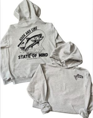 Hook and Line State Of Mind| Hooded Sweatshirt| Sport Grey
