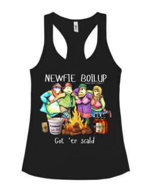 Newfie Boil Up Got Er Scald| Racerback Tank| Black