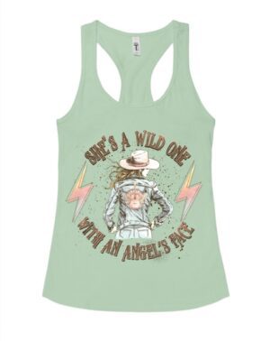 She's A Wild One | Racerback Tank| Mint