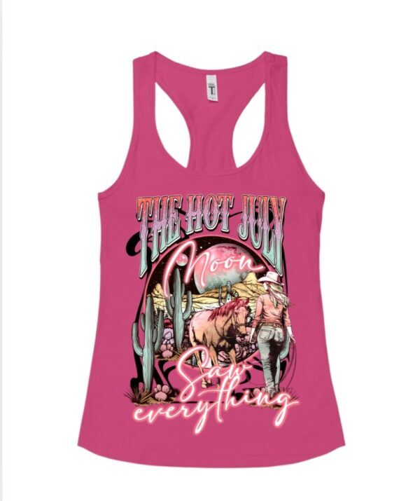 Hot July Moon Country| Racerback Tank| Azaela