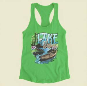 Lake Bum| Next Level Racerback Tank| Kelly Green