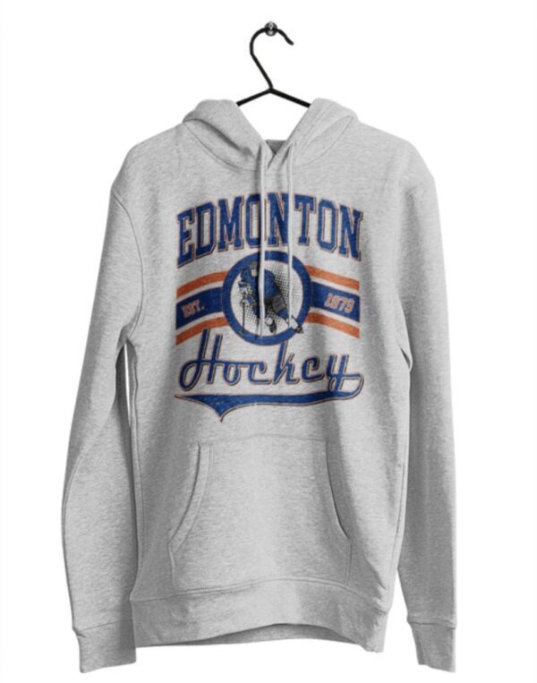 Vintage Print Hockey| Hooded Sweatshirt| Sport Grey - Image 3