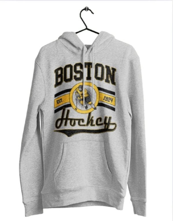 Vintage Print Hockey| Hooded Sweatshirt| Sport Grey - Image 4