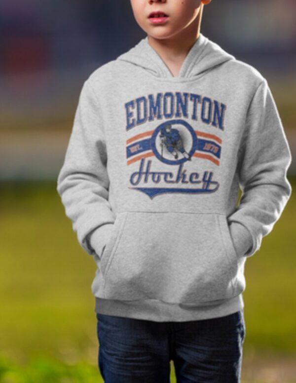 Youth Vintage Style Hockey| Hooded Sweatshirt| Sport Grey - Image 2