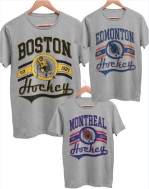 Vintage Style Hockey| Gildan Tee| Sport Grey