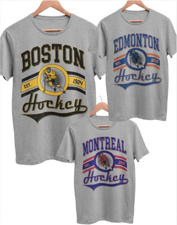 Vintage Style Hockey| Gildan Tee| Sport Grey