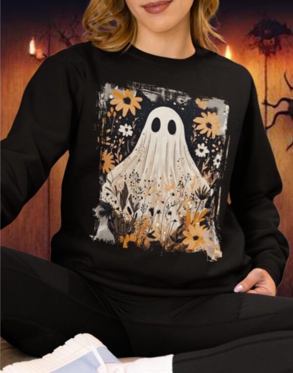 Pre-Order- Boho Ghost| Crewneck Sweatshirt| Black - Image 2