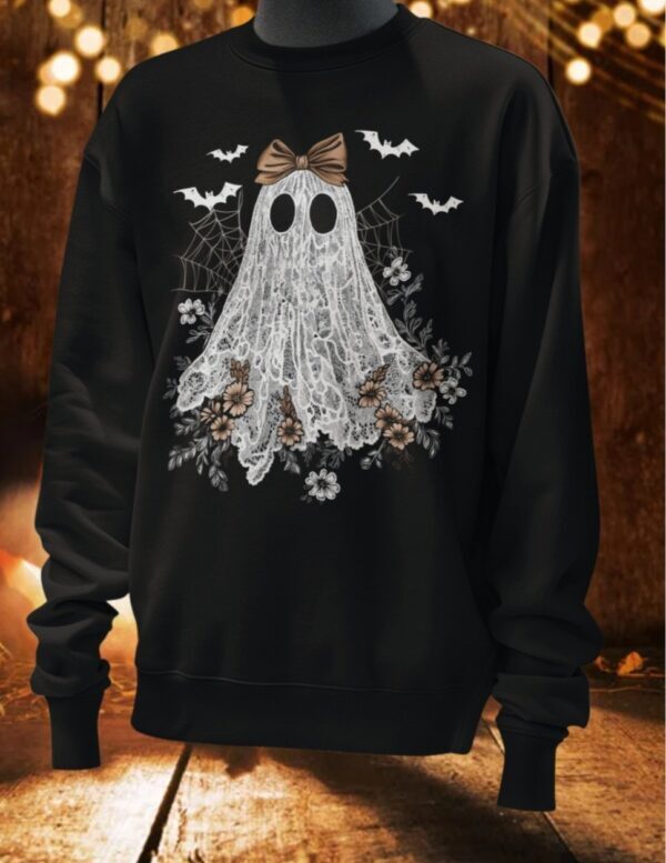 Pre-Order Lace Ghost| Crewneck Sweatshirt| Black