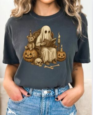 Pre-Order-Vintage Bookish Ghost| Comfort Colors Tee| Pepper