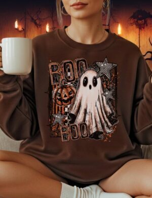 Pre-Order-Boo| Crewneck Sweatshirt| Dark Chocolate