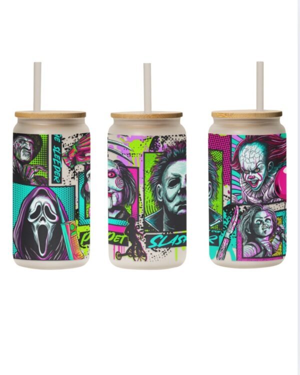 Pre-Order-Slasher| 16 oz Glass Can with Steel Straw