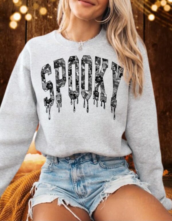 Pre-Order- Spooky Lace| Crewneck Sweatshirt| Black and Ash
