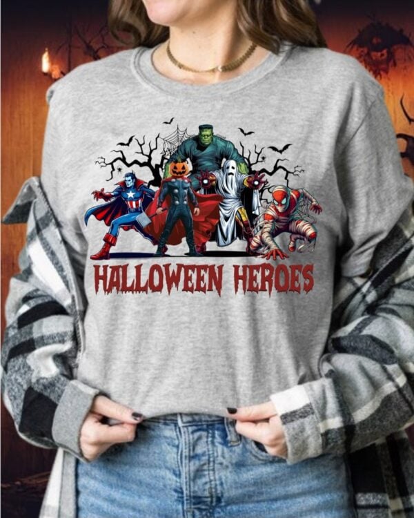 Pre-Order-Halloween Heroes| Gildan Tee| Sport Grey - Image 2