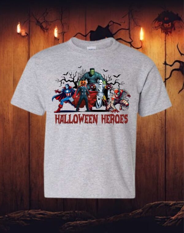Youth Pre-Order-Halloween Heroes| Gildan Tee| Sport Grey