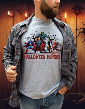 Pre-Order-Halloween Heroes| Gildan Tee| Sport Grey