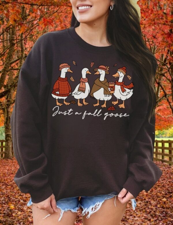 Pre-Order-Just A Fall Goose| Crewneck Sweatshirt| Dark Chocolate