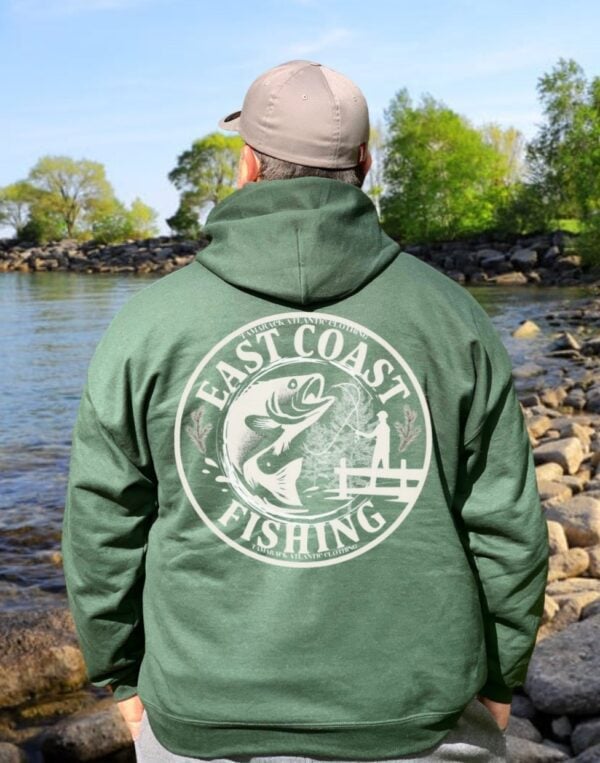 East Coast Fishing| Hooded Sweatshirt| Forest Green