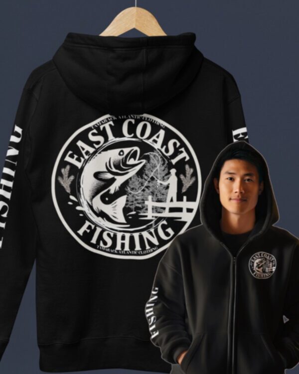 EastCoast Fishing| Zippered Hoodie| Black - Image 1