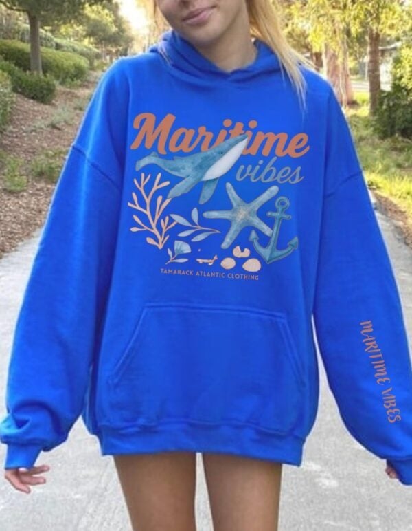 Maritime Vibes| Hooded Sweatshirt| Royal Blue - Image 1