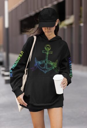 Customizeable Provincial Colormix Anchor| Hooded Sweatshirt| Black