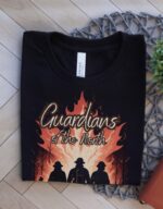 Canadian wildfire firefighter tshirt. firefighter gift guardians of the north fire shirt black