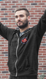 Basic Zip-Up Hoodie-Local 605 Logo - Image 2