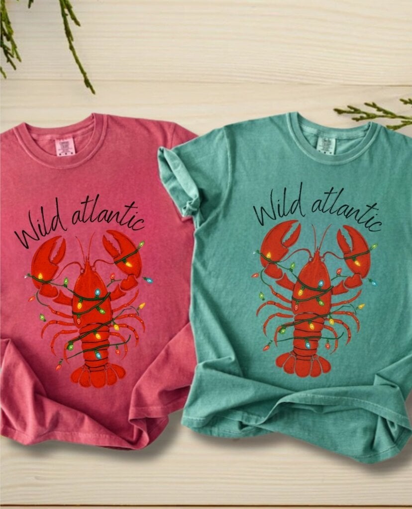 2025/11/1000121549.jpg Xmas Lobster Atlantic Tee - Image 1