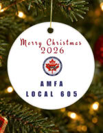 Ceramic AMFA Text Christmas Ornament - Image 2