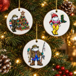 Coastal Mummers Set Of 3 Ceramic Ornaments
