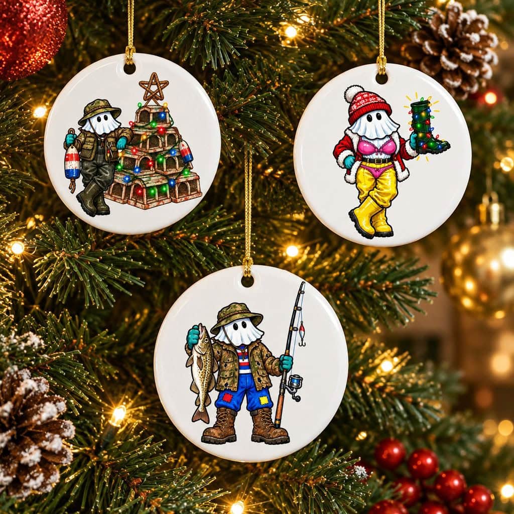 2026/09/1000164183.jpg Coastal Mummers Set Of 3 Ceramic Ornaments - Image 1