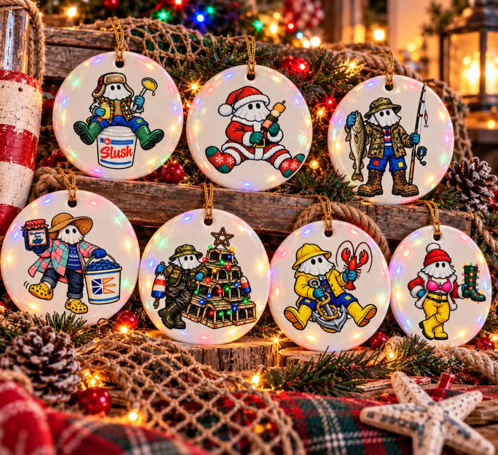Mummer Set of 7 Ceramic Ornaments