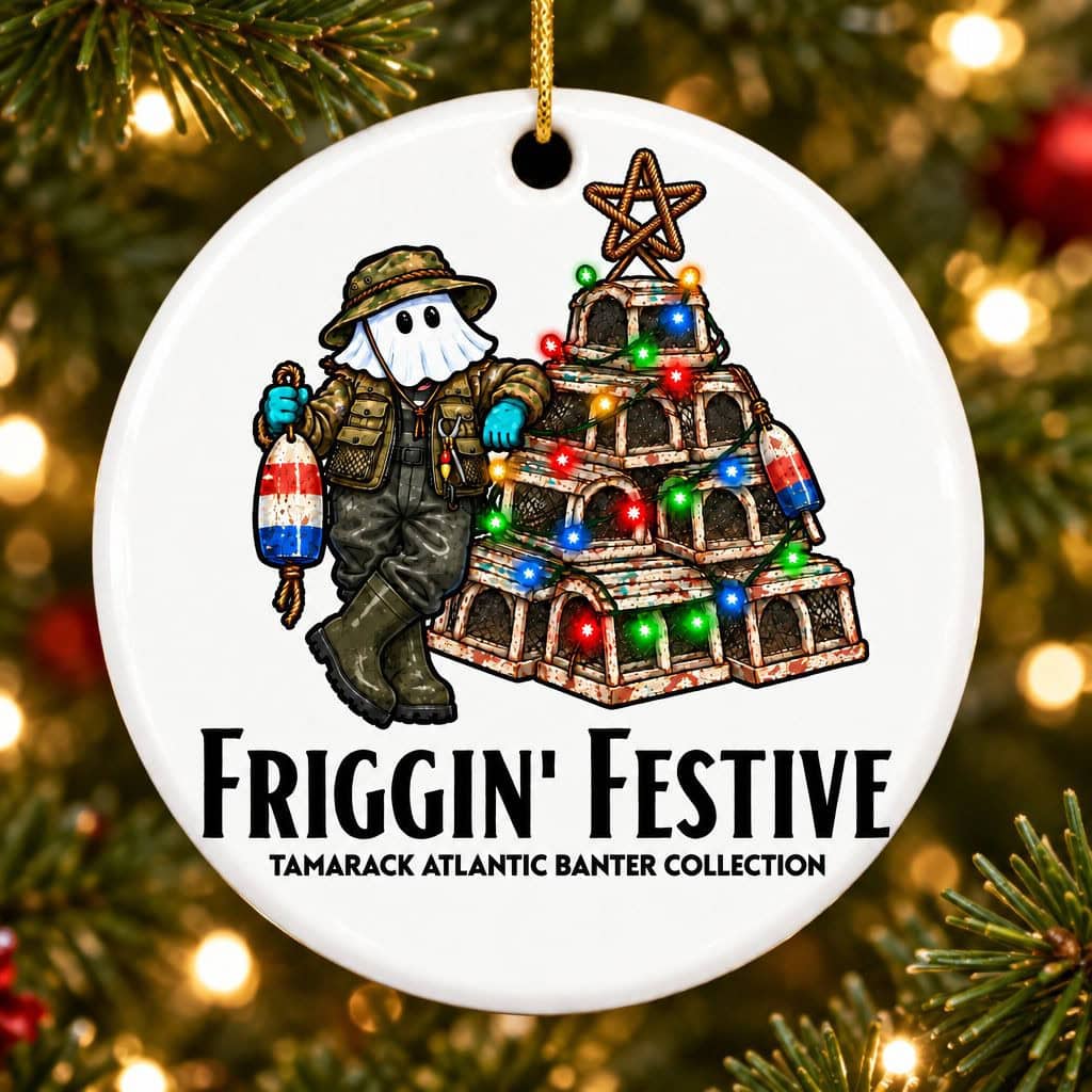 2026/10/1000164432.jpg Friggin' Festive Ceramic Ornament - Image 1
