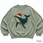Christmas Whale Softstyle Comfort Crewneck - Image 3