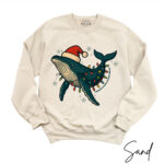 Christmas Whale Softstyle Comfort Crewneck - Image 2