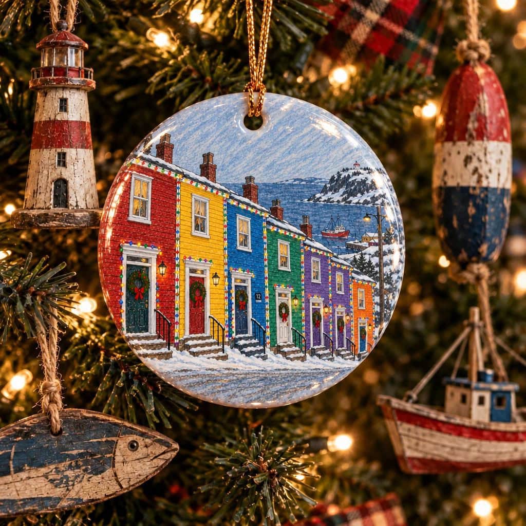 2026/10/1000167495.jpg Jellybean Row House Ceramic Ornament - Image 1
